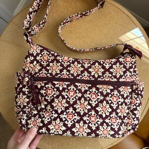 Vera Bradley Sherry Medallion Print Small Handbag Purse (2006 Retired) Burgundy